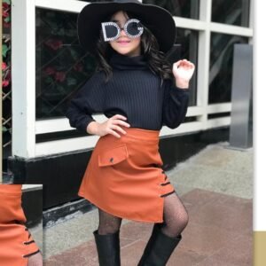 أسكيرت جلد برباط